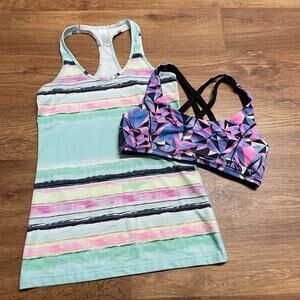 Ivivva Lululemon 2PC Set Girls Athletic Workout Tank Top Sports Bra Size 14